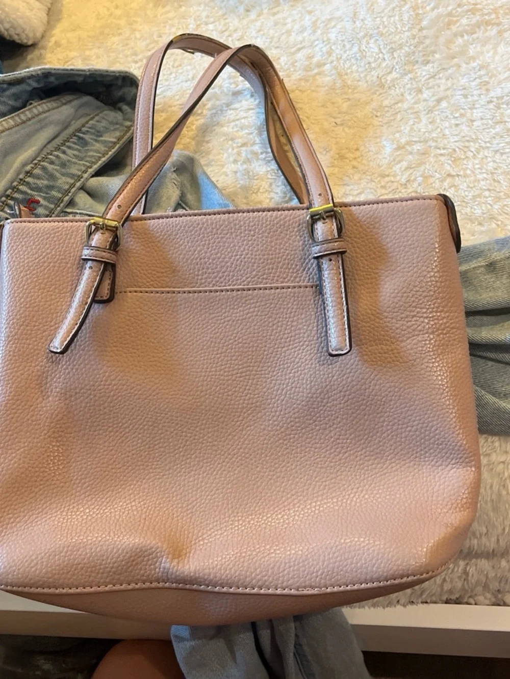 Annie Klein Women's Leather Tote Bag in Dusty Rose